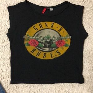 Divided by H&M Guns N Roses black crop top